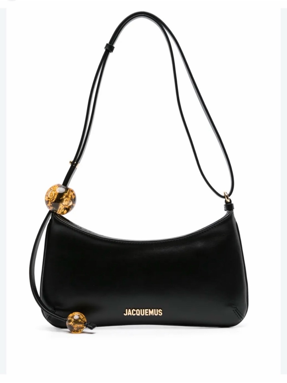 Jacquemus Bisou Perle logo-plaque shoulder bag- black